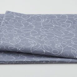 Needle & Thread - Threaded Lines & Needle White On Dark Grey 108" Wide 3 Yard Cut