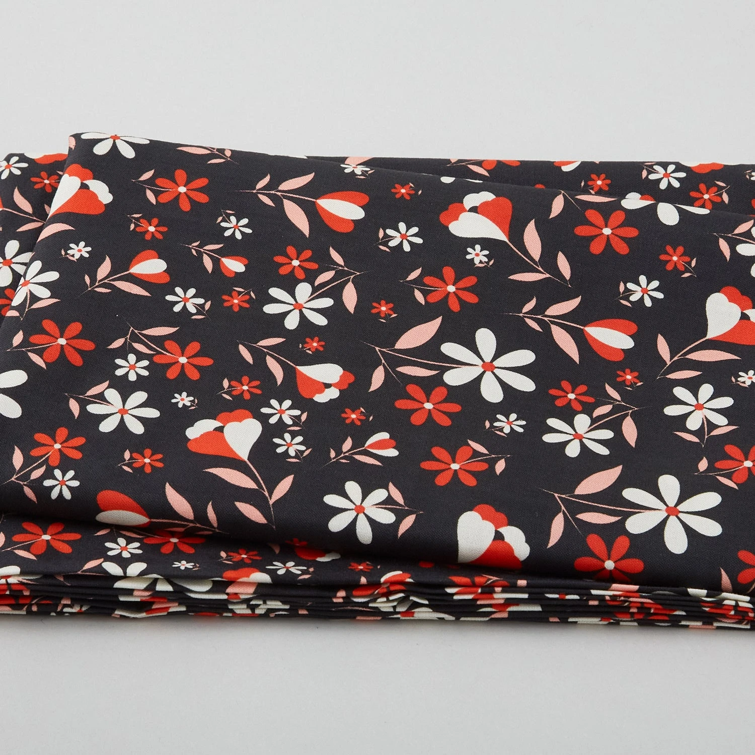 Digital Designs - Simple Flowers Black 2 Yard Cut 1 Digital Designs - Simple Flowers Black 2 Yard Cut