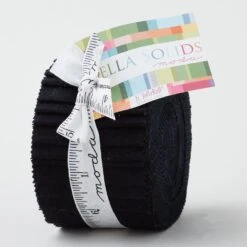 Bella Solids Black Junior Jelly Roll