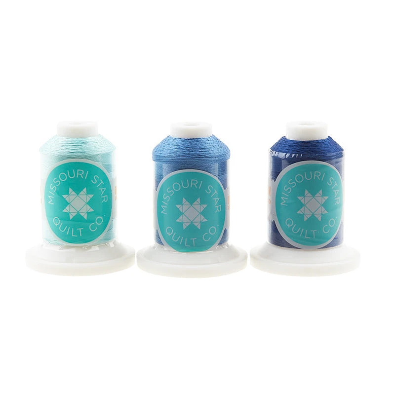 Missouri Star Blues 50 Wt Cotton Thread Stash Builder 3 Pack 1 Missouri Star Blues 50 Wt Cotton Thread Stash Builder 3 Pack