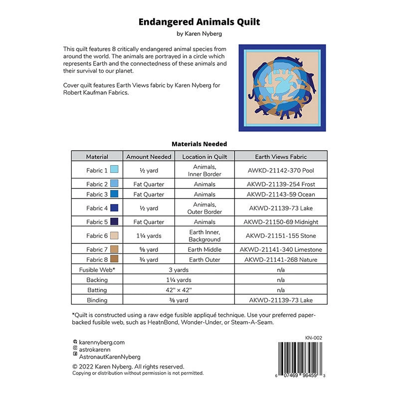 Endangered Animals Quilt Pattern 2 Endangered Animals Quilt Pattern - Image 2