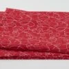 Needle & Thread - Threaded Lines & Needle White On Red 108" Wide 3 Yard Cut