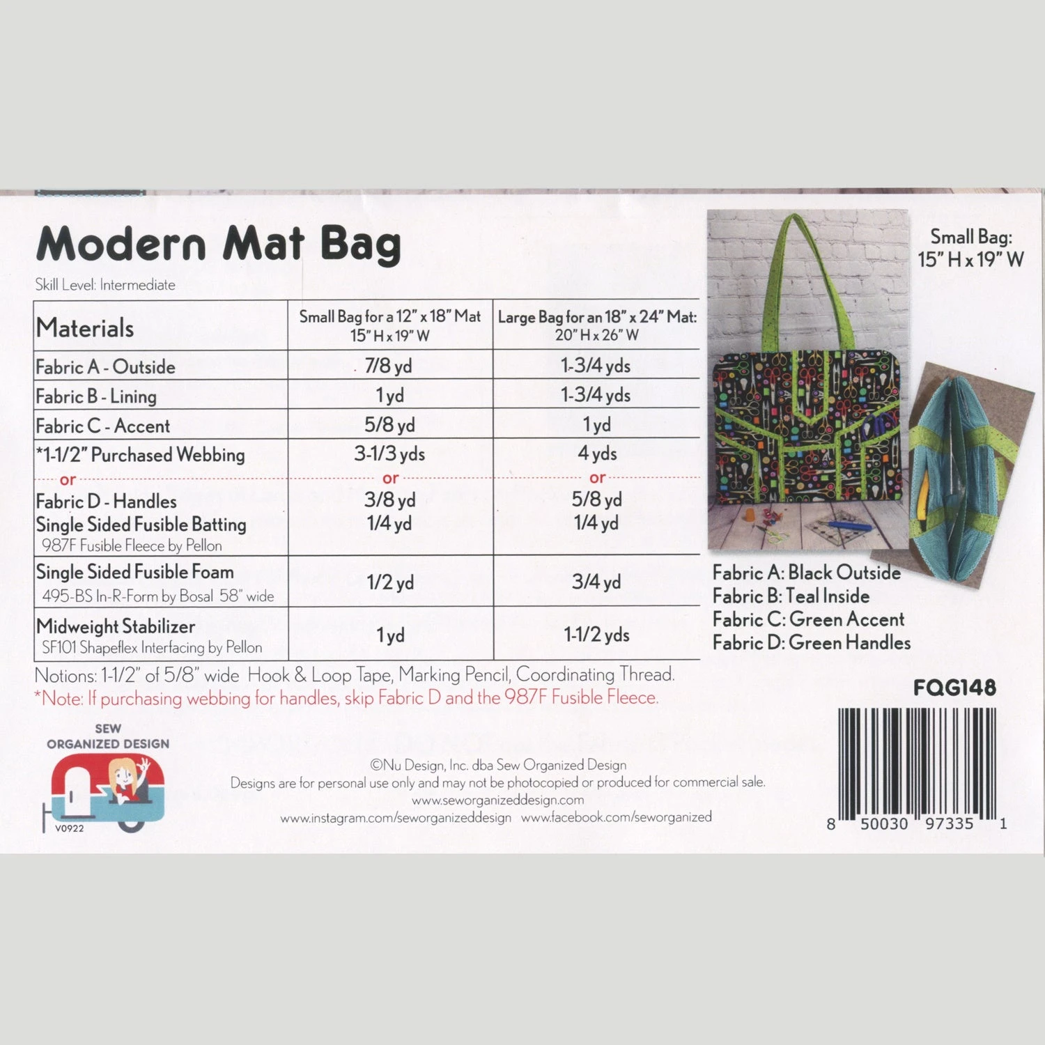 Modern Mat Bag Pattern 2 Modern Mat Bag Pattern - Image 2