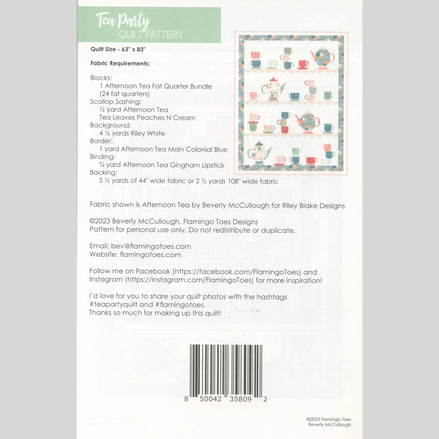 Tea Party Quilt Kit 4 Tea Party Quilt Kit - Image 4