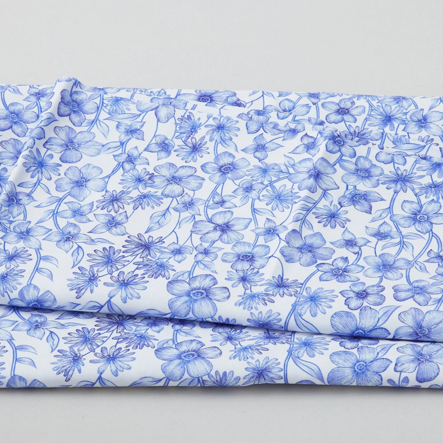 Digital Designs - Watercolor Flowers White 2 Yard Cut 1 Digital Designs - Watercolor Flowers White 2 Yard Cut