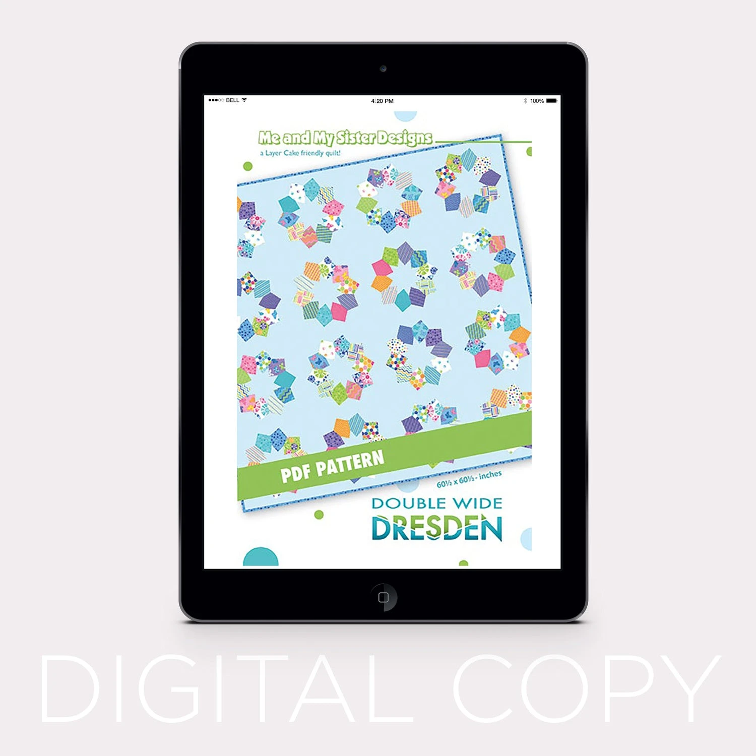Digital Download - Double Wide Dresden Quilt Pattern 1 Digital Download - Double Wide Dresden Quilt Pattern