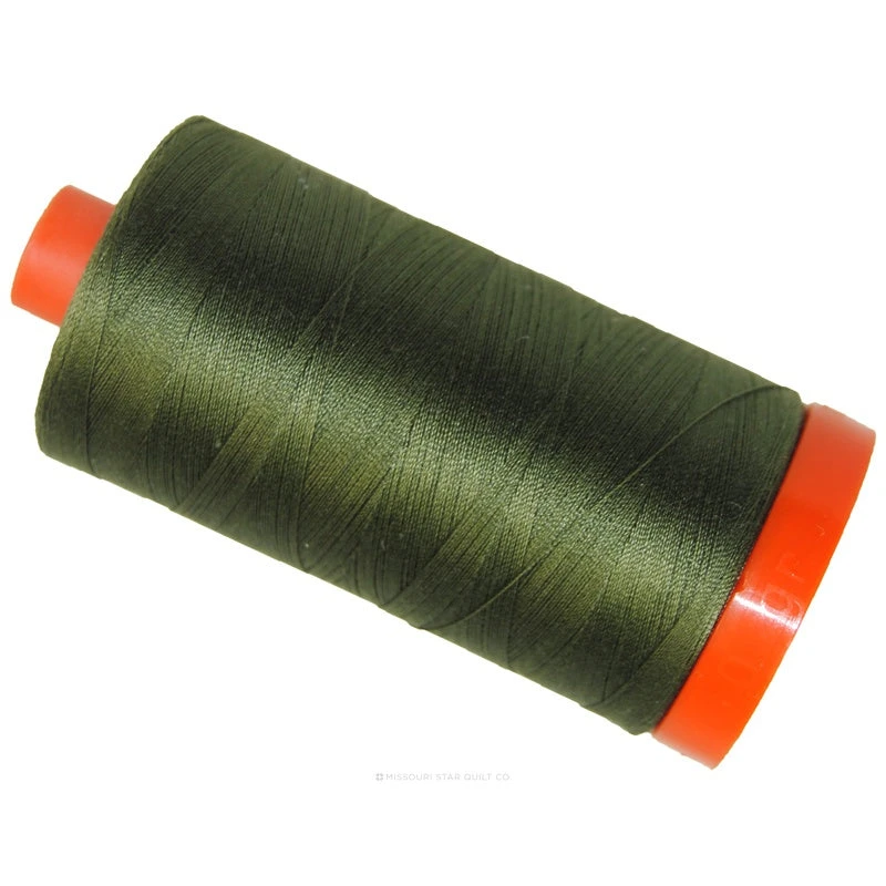 Aurifil 50 WT Cotton Mako Large Spool Thread Army Green 1 Aurifil 50 WT Cotton Mako Large Spool Thread Army Green