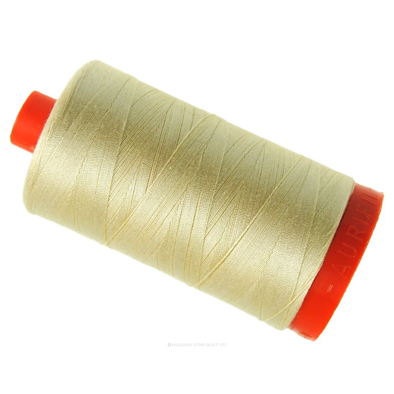 Aurifil 50 WT Cotton Mako Large Spool Thread Butter 1 Aurifil 50 WT Cotton Mako Large Spool Thread Butter