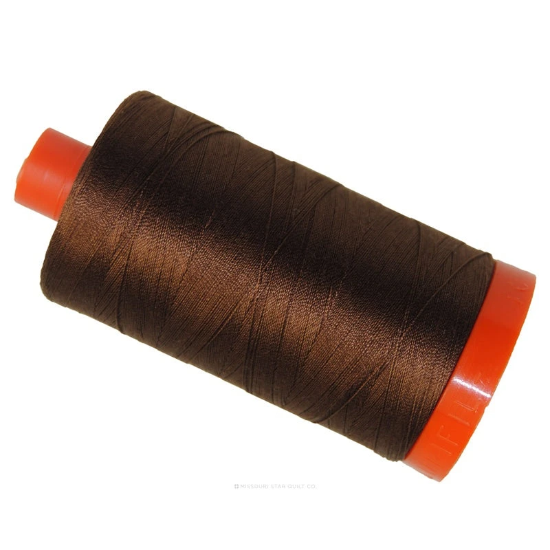 Aurifil 50 WT Cotton Mako Large Spool Thread Chocolate 1 Aurifil 50 WT Cotton Mako Large Spool Thread Chocolate