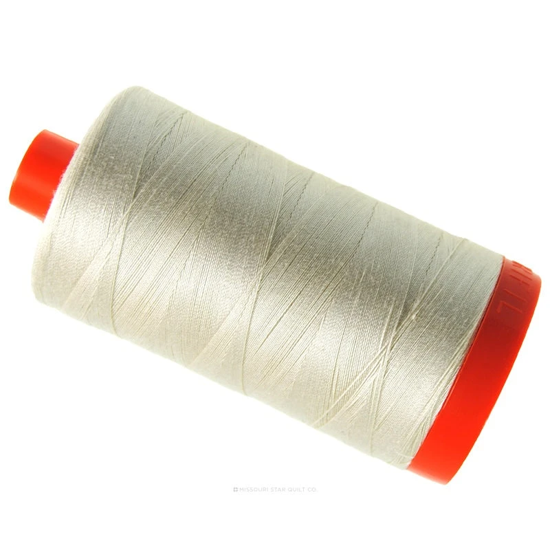 Aurifil 50 WT Cotton Mako Large Spool Thread Silver White 1 Aurifil 50 WT Cotton Mako Large Spool Thread Silver White