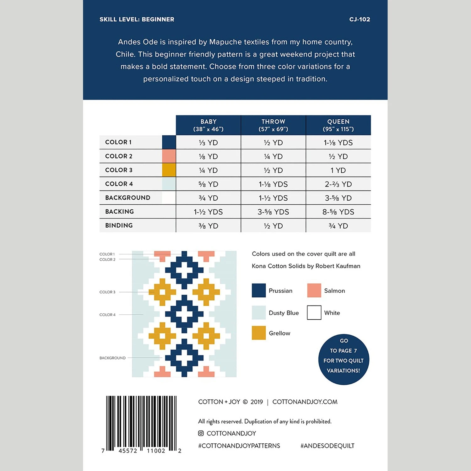 Andes Ode Quilt Pattern 2 Andes Ode Quilt Pattern - Image 2
