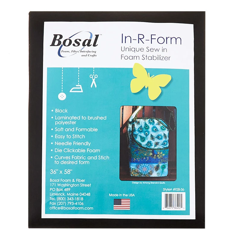 Bosal In-R-Form Single Sided Fusible Foam Stabilizer 36" X 58" Black