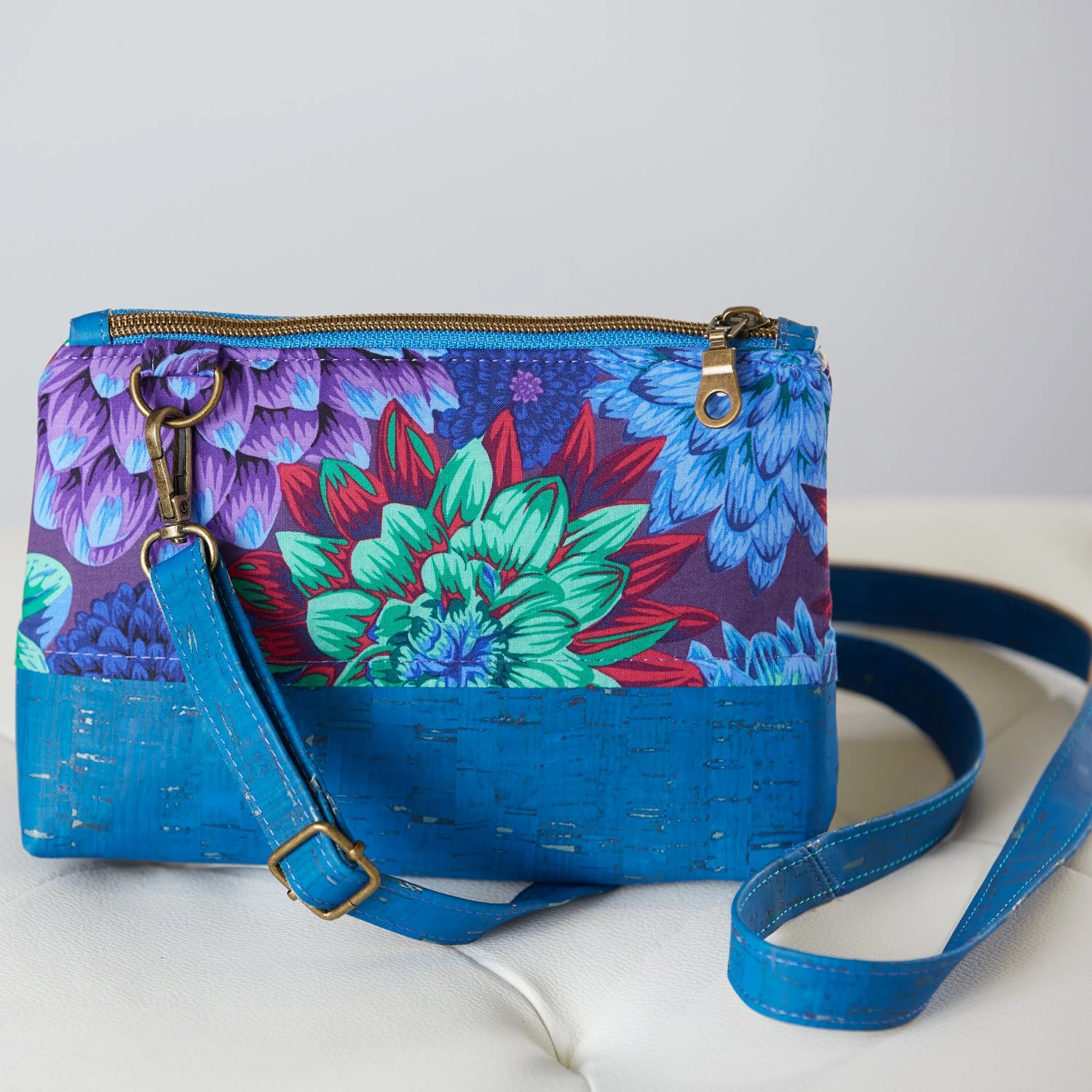 Kaffe Fassett Mia Bag Kit - Sapphire Cork 1 Kaffe Fassett Mia Bag Kit - Sapphire Cork