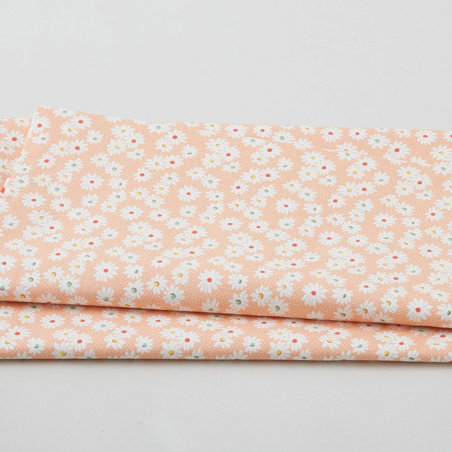 Nana Mae 6 - White Flowers Peach 2 Yard Cut 1 Nana Mae 6 - White Flowers Peach 2 Yard Cut