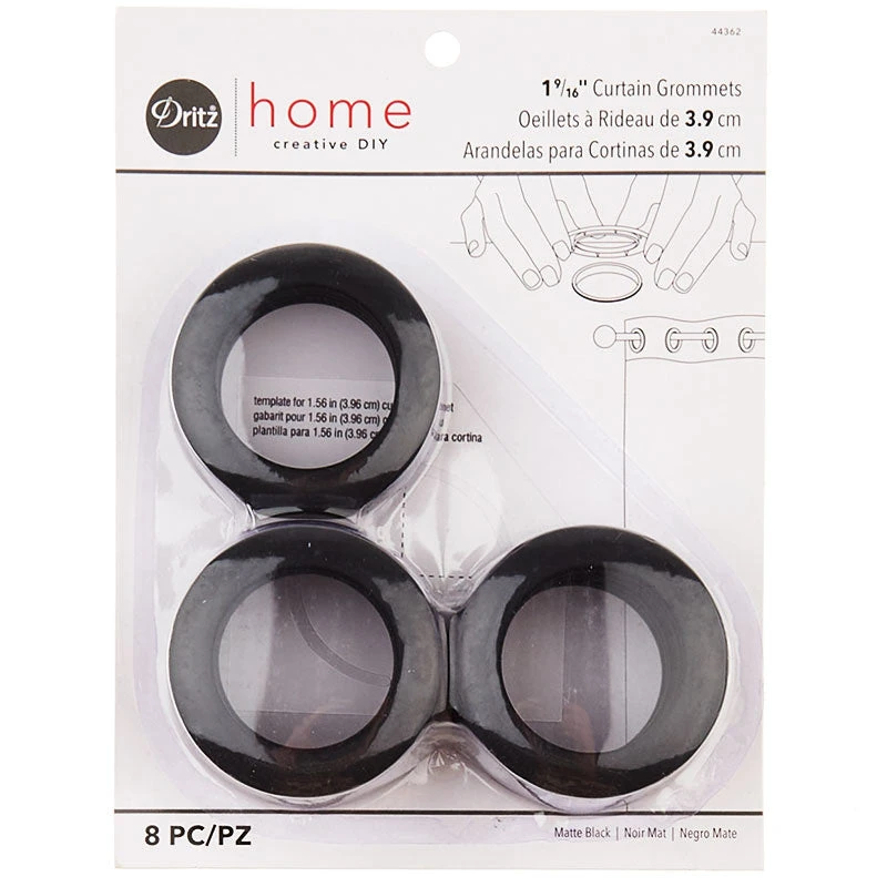 Curtain Grommets - Large Matte Black 2 Curtain Grommets - Large Matte Black - Image 2