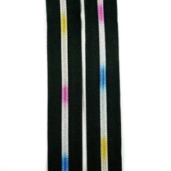 Emmaline #5 Zippers-by-the-Yard - Black With Rainbow