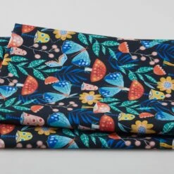 Mushroom Garden Navy 2 Yard Cut