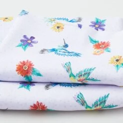 Fanciful Flight - Birds & Floral Toss Purple 3 Yard Cut