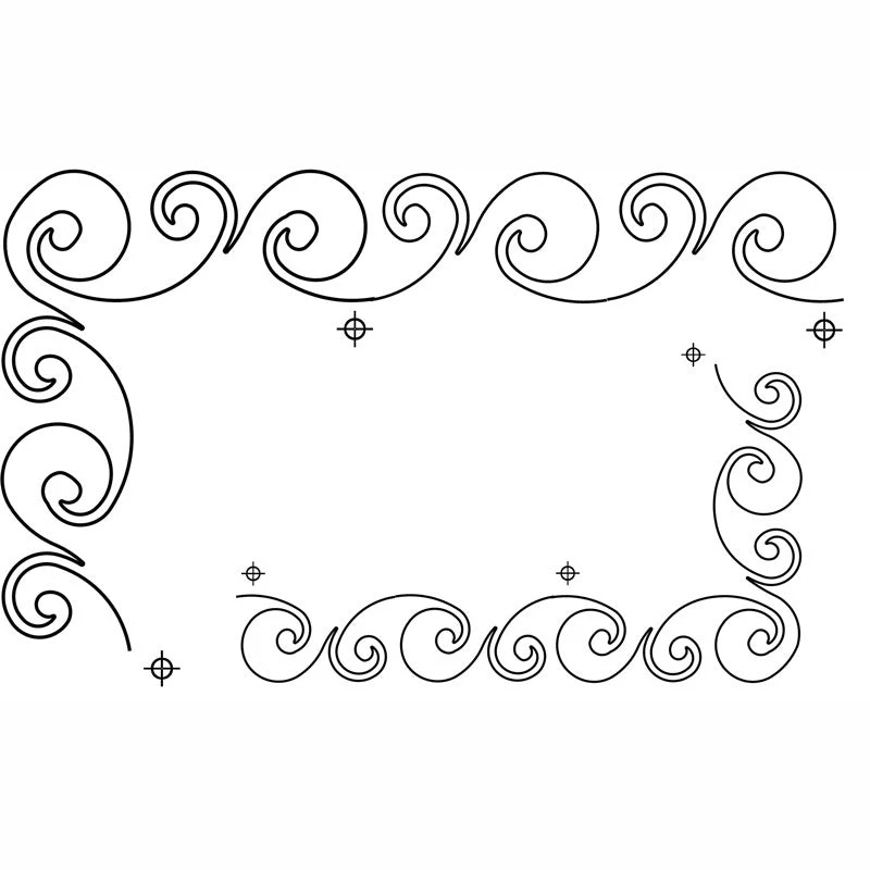Full Line Stencil - Playful Border Stencil 1 Full Line Stencil - Playful Border Stencil