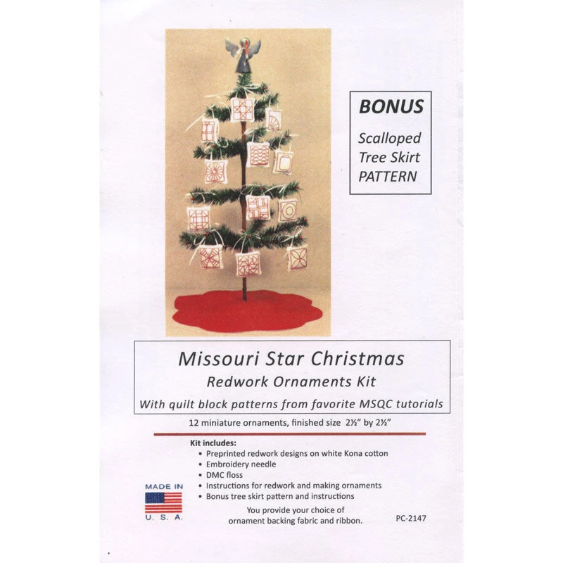Missouri Star Christmas Redwork Ornament Kit 3 Missouri Star Christmas Redwork Ornament Kit - Image 3