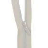 Sallie Tomato #3 Nylon Zipper Tape & Pulls - Beige With Nickel Coil