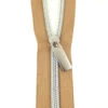 Sallie Tomato #5 Nylon Zipper Tape & Pulls - Natural With Nickel Coil