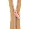 Sallie Tomato #5 Nylon Zipper Tape & Pulls - Natural With Rose Gold Coil