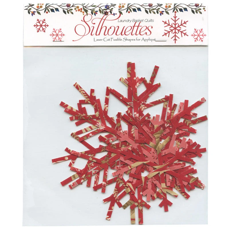 Silhouettes Laser Cut Fusible Appliqué Shapes - Red Snowfakes