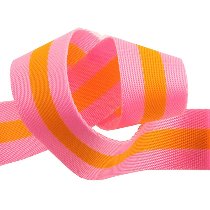 Tula Pink 1 1/2" Webbing - Soft Pink And Orange - Image 2